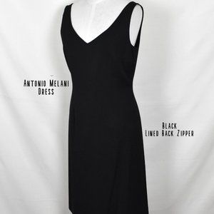 ANTONIO MELANI Dress Size 8 Black Sleeveless Lined Back Zipper